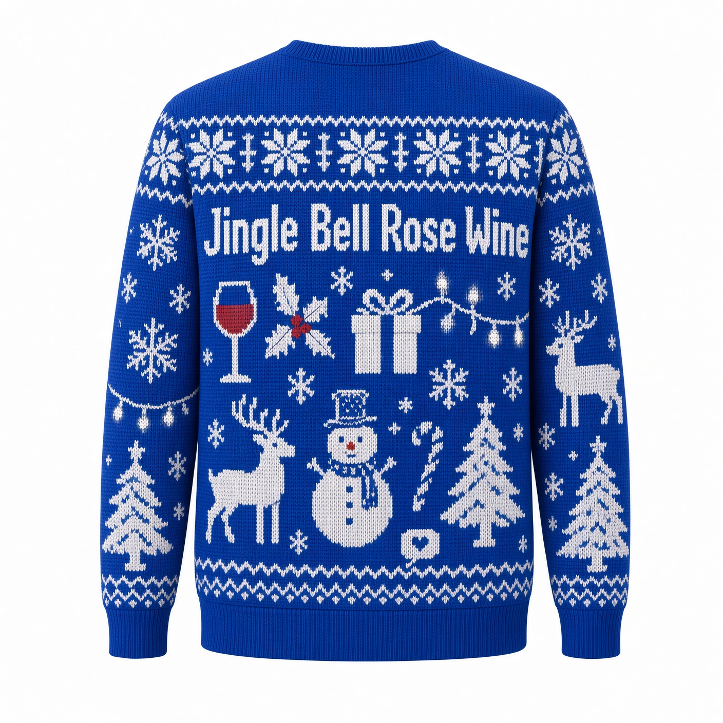 [popular-sweater:PX-03-08:back] Jingle Bell Rose Wine Ugly Christmas Sweatshirt - Back view