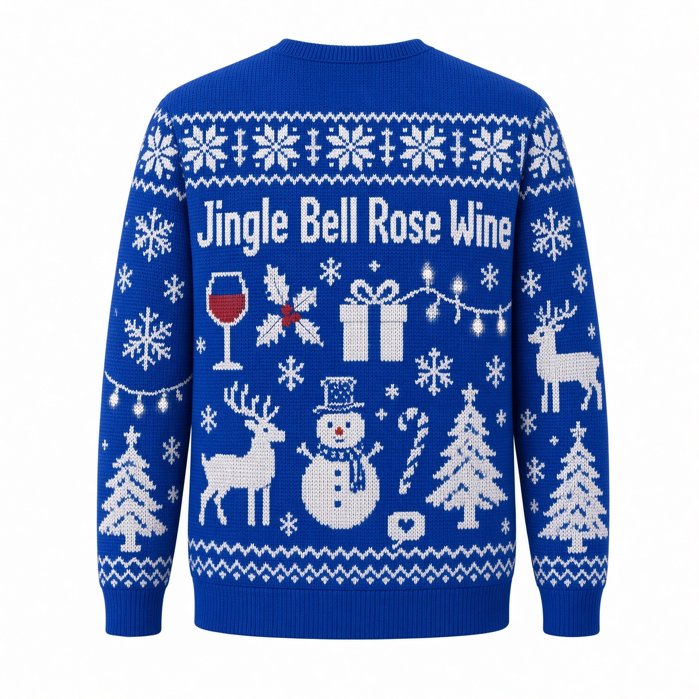[popular-sweater:PX-03-08:back] Jingle Bell Rose Wine Ugly Christmas Sweatshirt - Back view