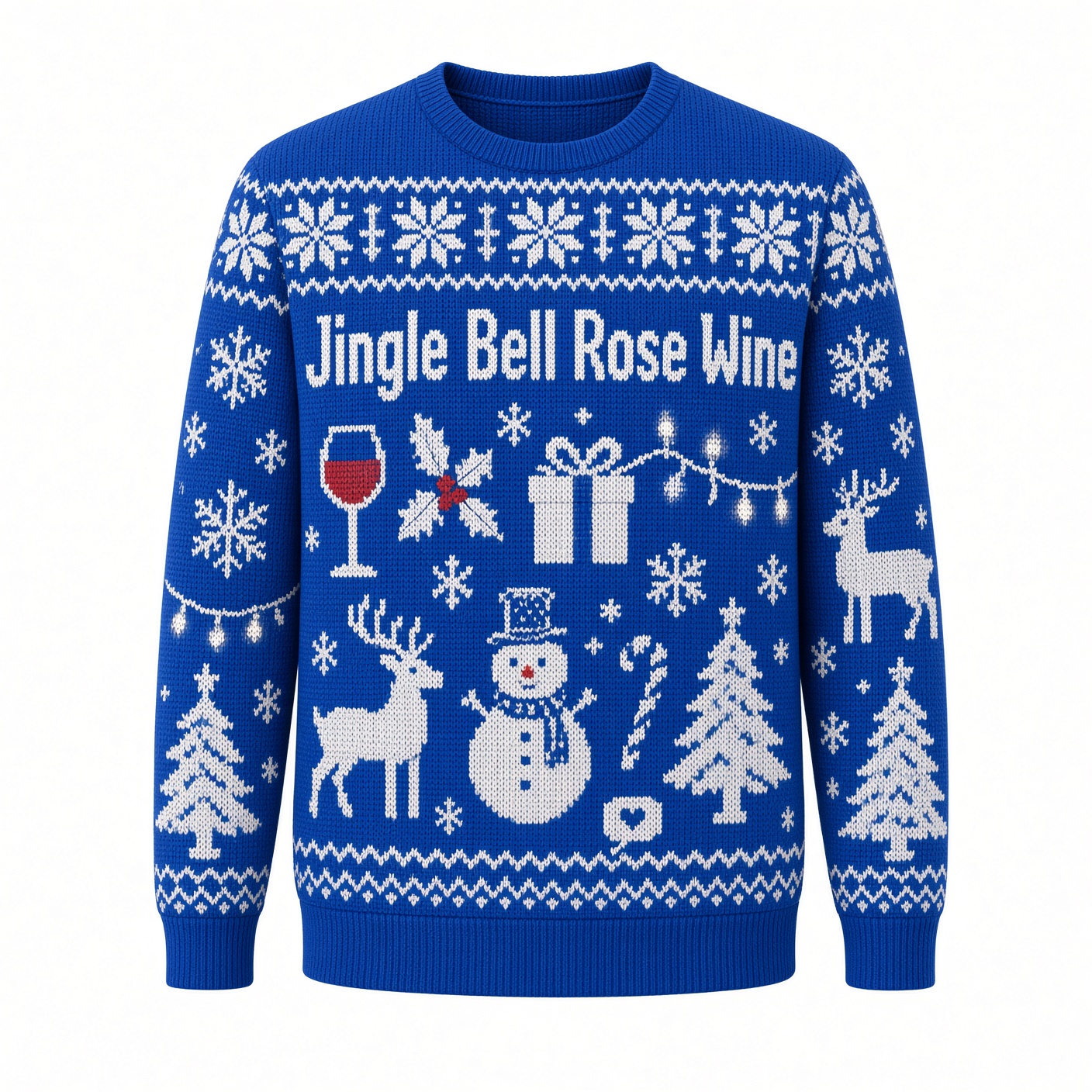 [popular-sweater:PX-03-08:front] Jingle Bell Rose Wine Ugly Christmas Sweatshirt - Front view