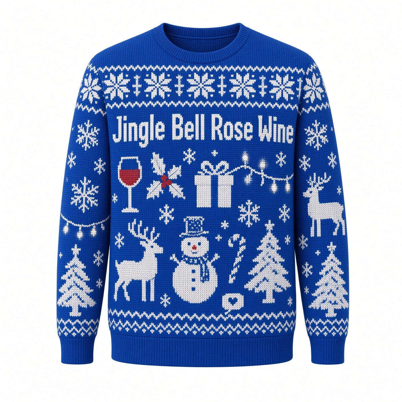 [popular-sweater:PX-03-08:front] Jingle Bell Rose Wine Ugly Christmas Sweatshirt - Front view