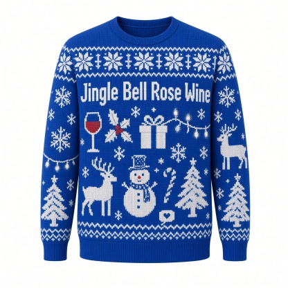 [popular-sweater:PX-03-08:front] Jingle Bell Rose Wine Ugly Christmas Sweatshirt - Front view