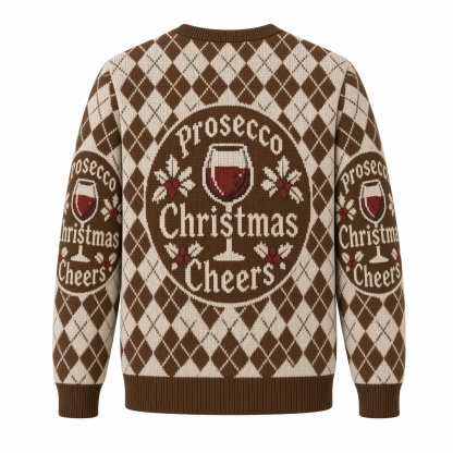 [popular-sweater:PX-03-15:back] Prosecco Christmas Cheers Ugly Christmas Sweatshirt - Back view