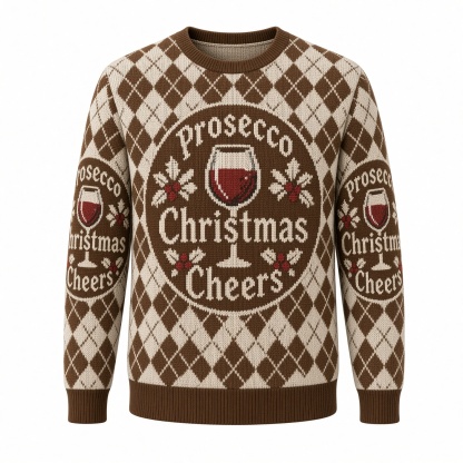 [popular-sweater:PX-03-15:front] Prosecco Christmas Cheers Ugly Christmas Sweatshirt - Front view