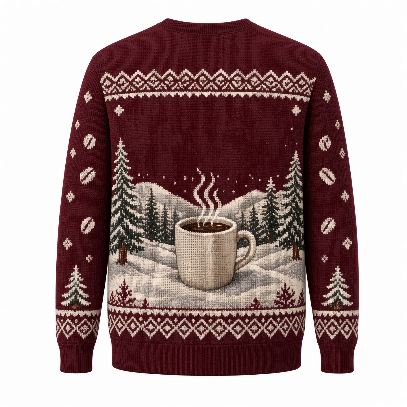 [popular-sweater:PX-04-04:back] Latte Love This Season Ugly Christmas Sweatshirt - Back view