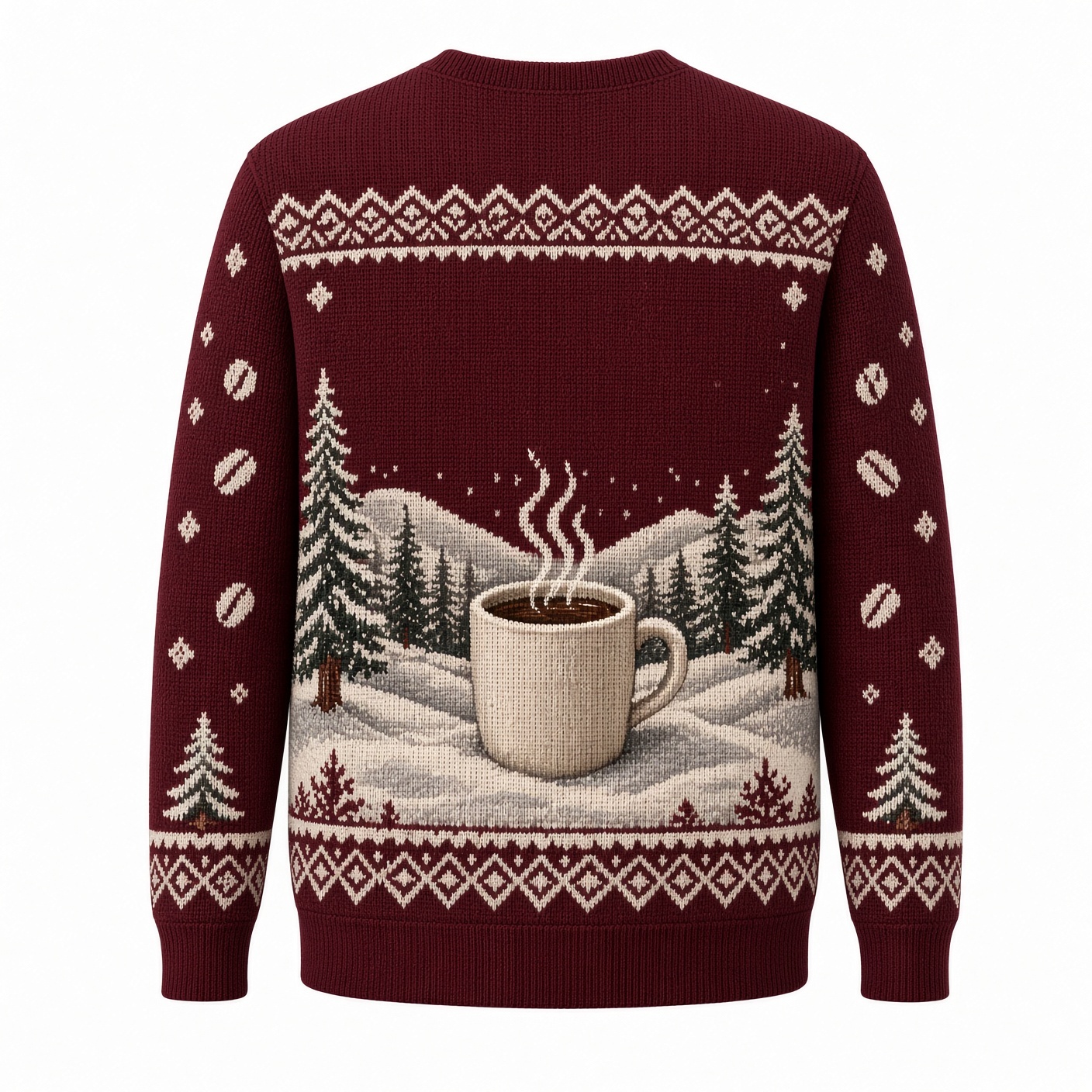 [popular-sweater:PX-04-04:back] Latte Love This Season Ugly Christmas Sweatshirt - Back view