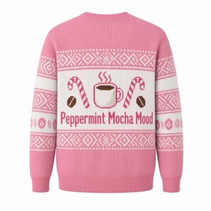 [popular-sweater:PX-04-06:back] Peppermint Mocha Mood Ugly Christmas Sweatshirt - Back view