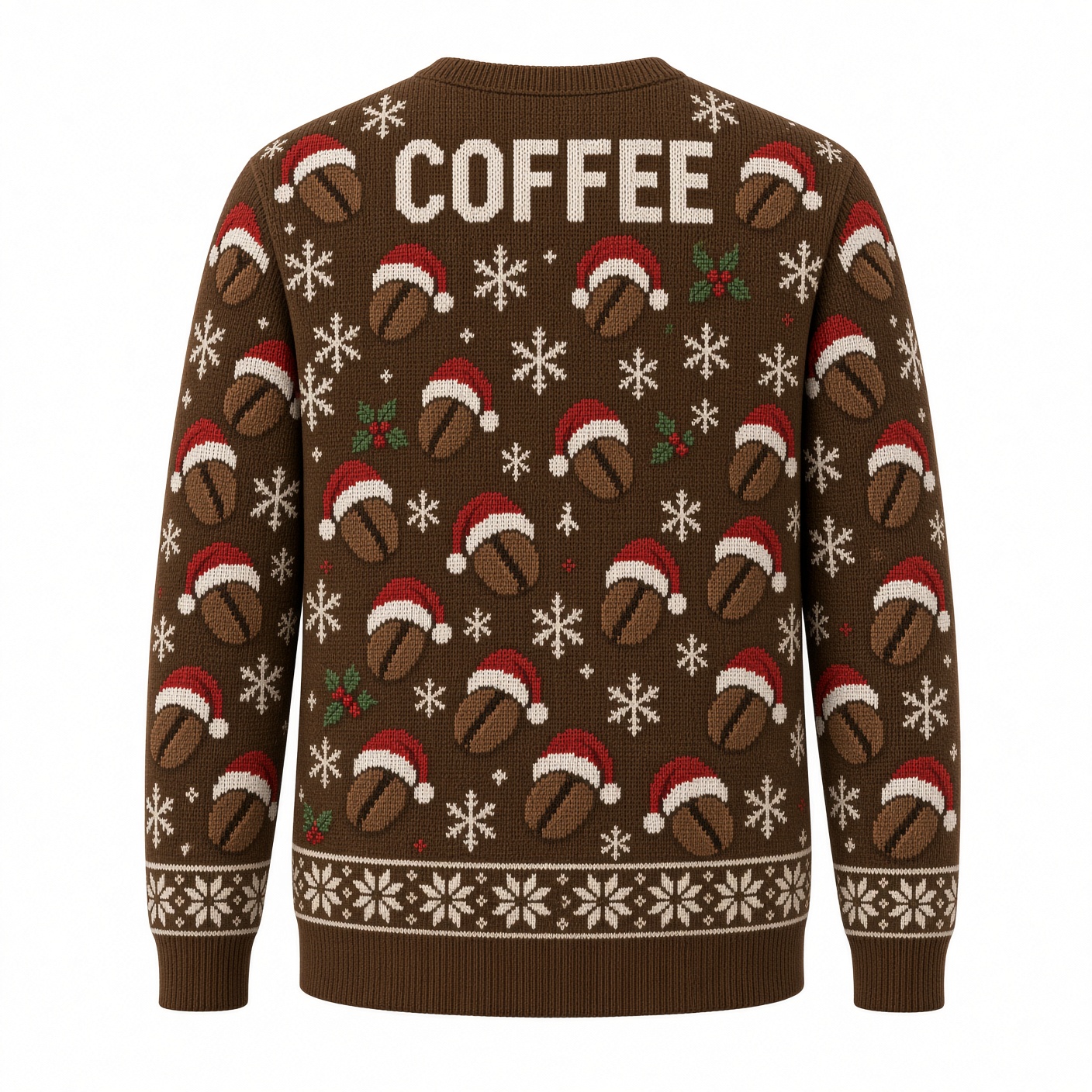 [popular-sweater:PX-04-07:back] Bean There Sleighed That Coffee Ugly Christmas Sweatshirt - Back view