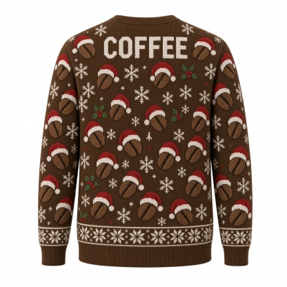 [popular-sweater:PX-04-07:back] Bean There Sleighed That Coffee Ugly Christmas Sweatshirt - Back view