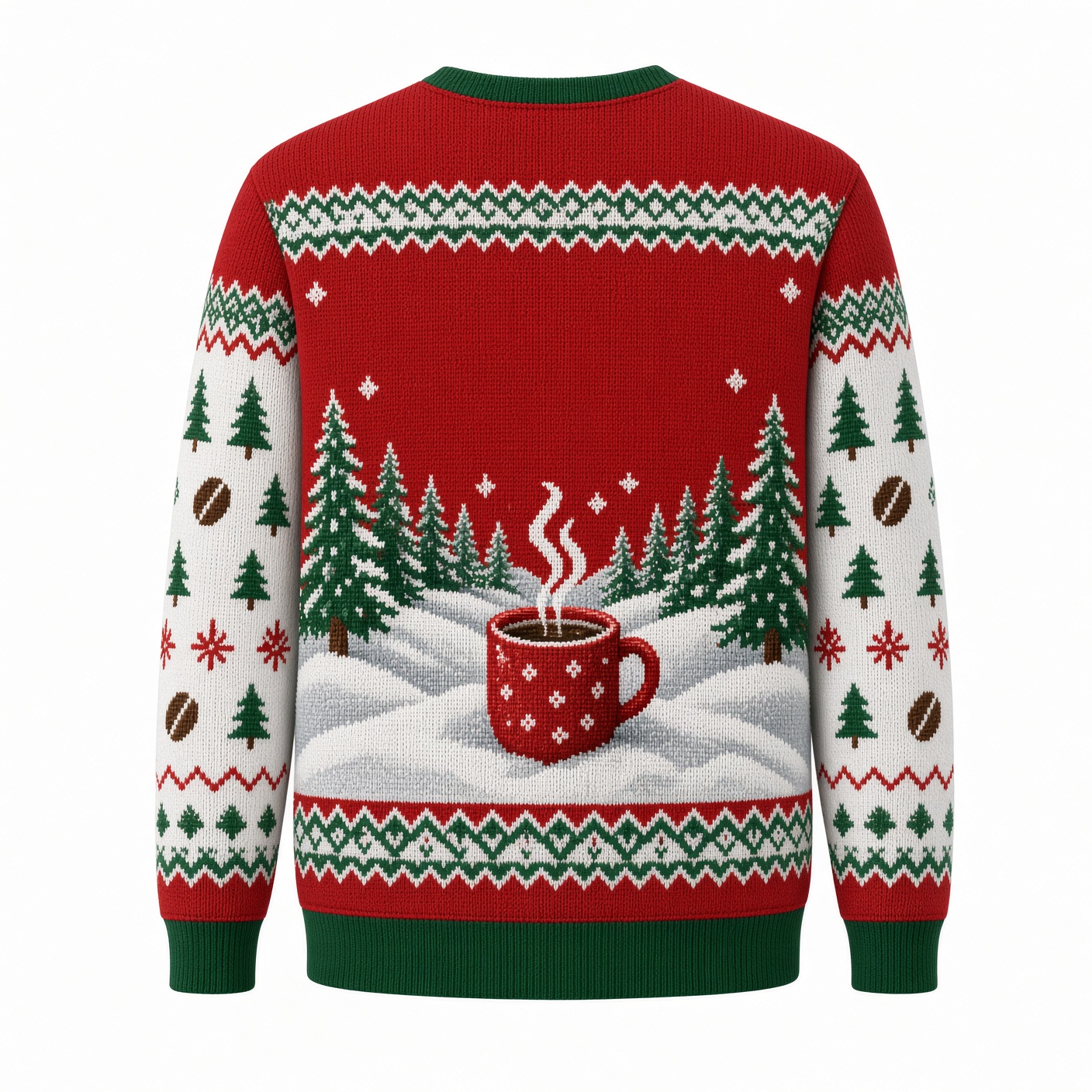 [popular-sweater:PX-04-09:back] Jingle Java Coffee Ugly Christmas Sweatshirt - Back view