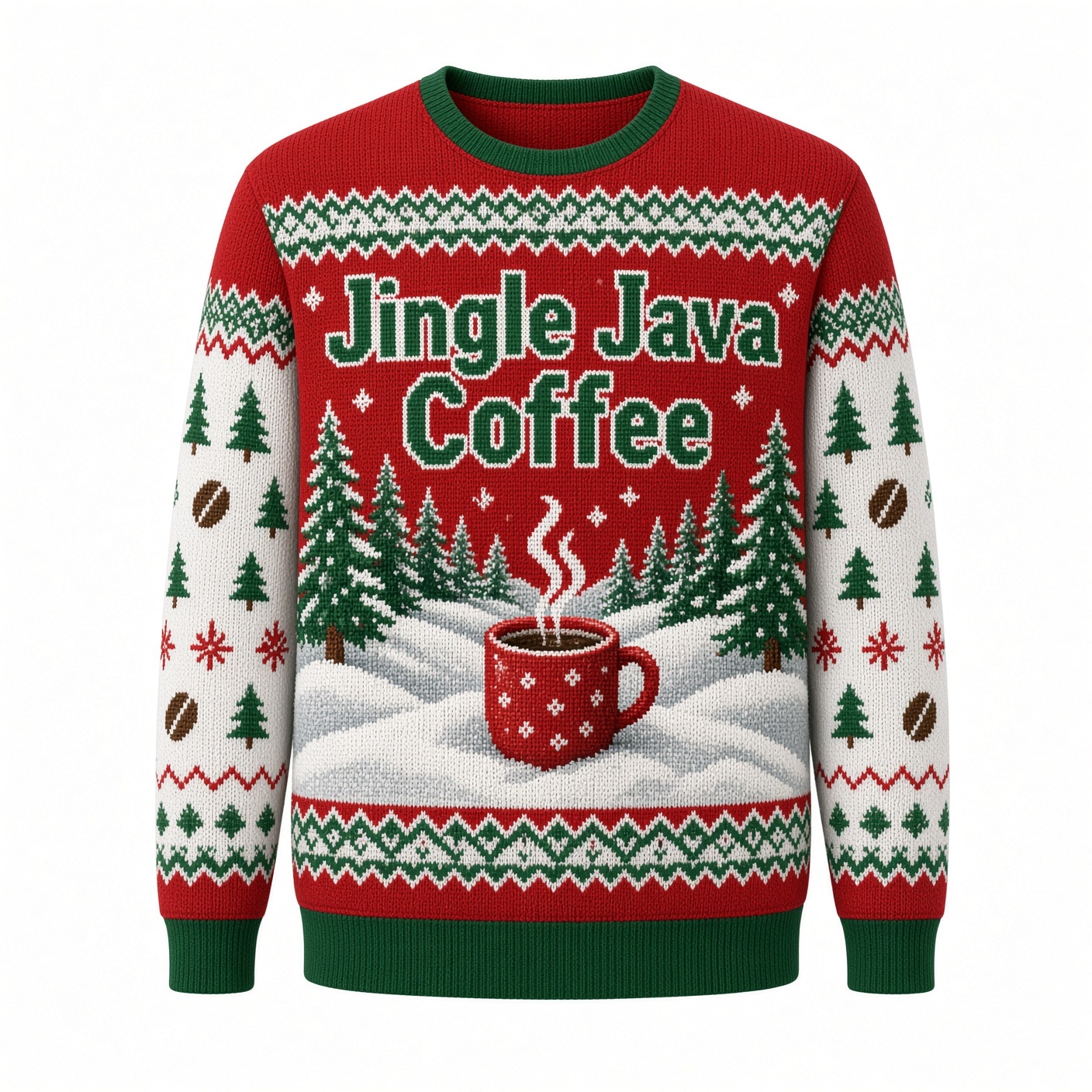 [popular-sweater:PX-04-09:front] Jingle Java Coffee Ugly Christmas Sweatshirt - Front view