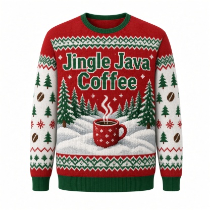 [popular-sweater:PX-04-09:front] Jingle Java Coffee Ugly Christmas Sweatshirt - Front view