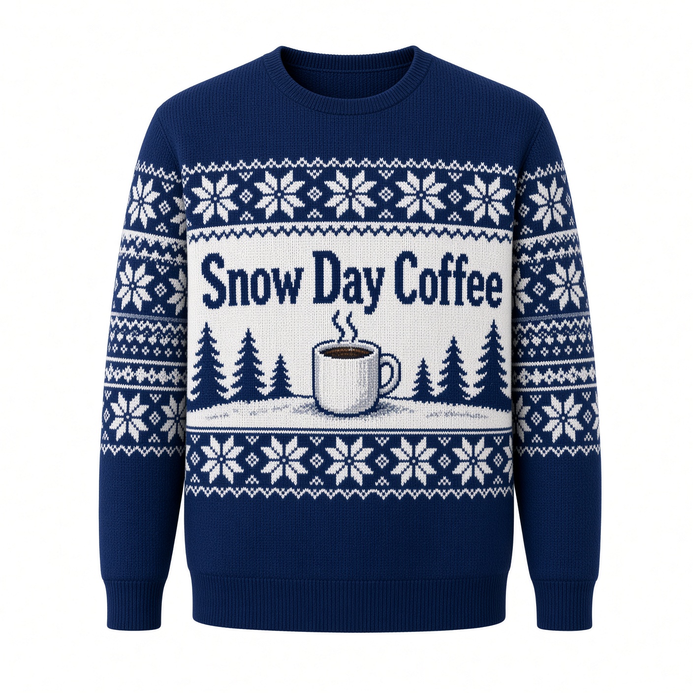 [popular-sweater:PX-04-11:front] Snow Day Coffee Ugly Christmas Sweatshirt - Front view