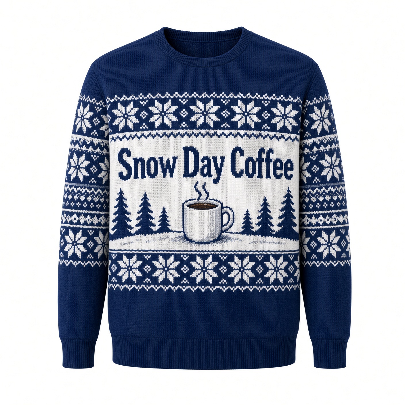 [popular-sweater:PX-04-11:front] Snow Day Coffee Ugly Christmas Sweatshirt - Front view