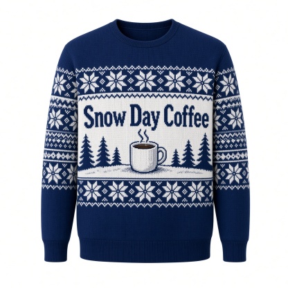 [popular-sweater:PX-04-11:front] Snow Day Coffee Ugly Christmas Sweatshirt - Front view