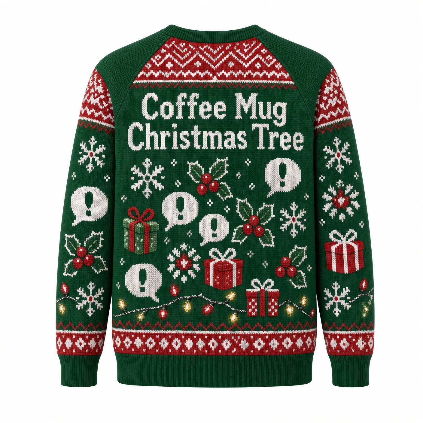 [popular-sweater:PX-04-13:back] Coffee Mug Christmas Tree Ugly Christmas Sweatshirt - Back view