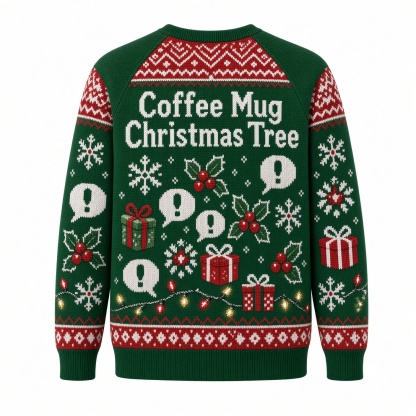 [popular-sweater:PX-04-13:back] Coffee Mug Christmas Tree Ugly Christmas Sweatshirt - Back view