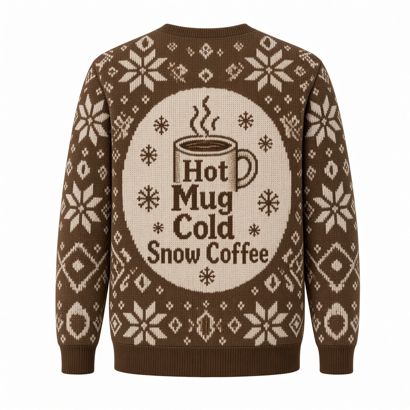 [popular-sweater:PX-04-15:back] Hot Mug Cold Snow Coffee Ugly Christmas Sweatshirt - Back view