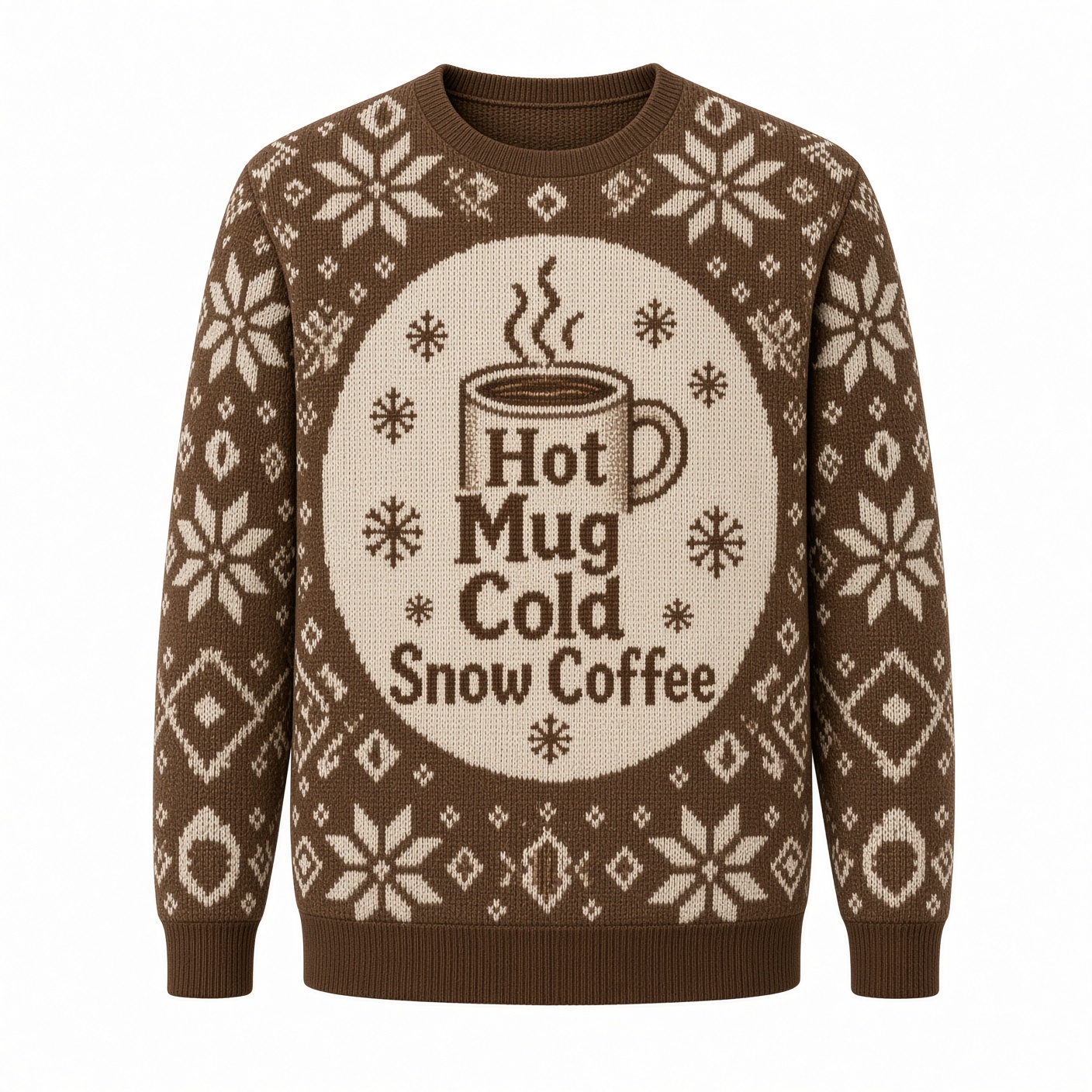 [popular-sweater:PX-04-15:front] Hot Mug Cold Snow Coffee Ugly Christmas Sweatshirt - Front view