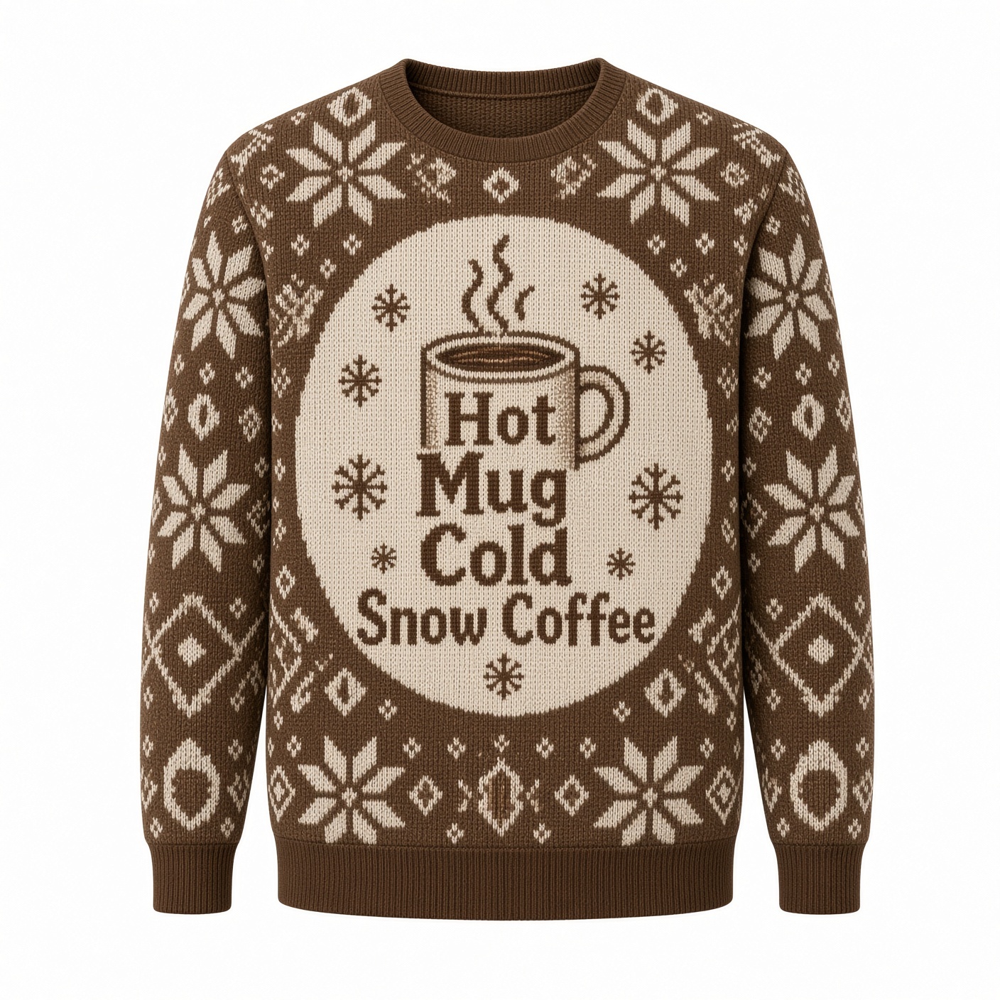 [popular-sweater:PX-04-15:front] Hot Mug Cold Snow Coffee Ugly Christmas Sweatshirt - Front view