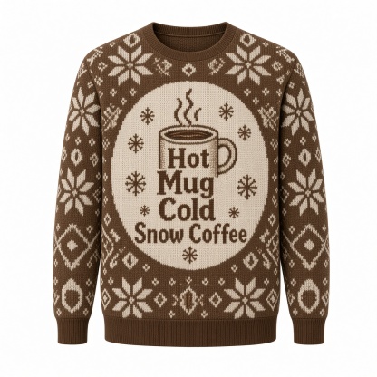 [popular-sweater:PX-04-15:front] Hot Mug Cold Snow Coffee Ugly Christmas Sweatshirt - Front view