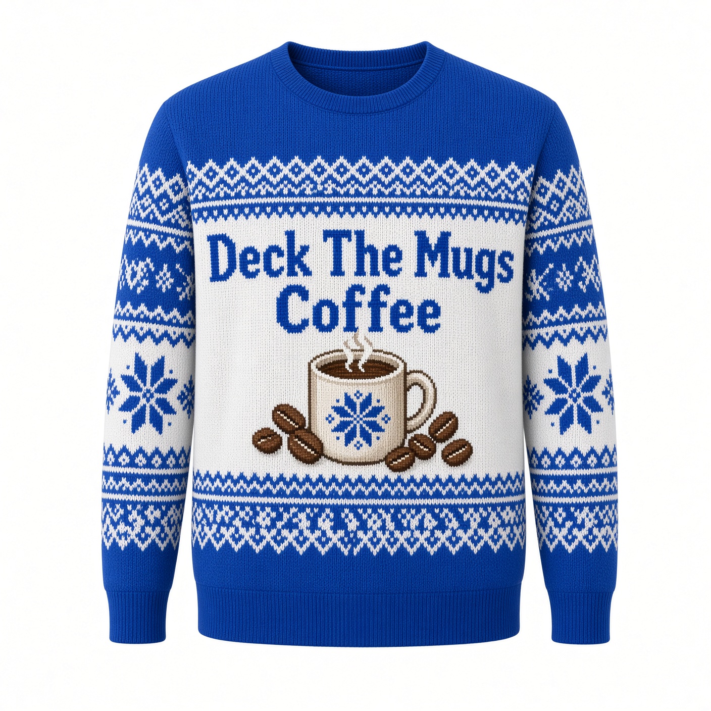[popular-sweater:PX-04-16:front] Deck The Mugs Coffee Ugly Christmas Sweatshirt - Front view