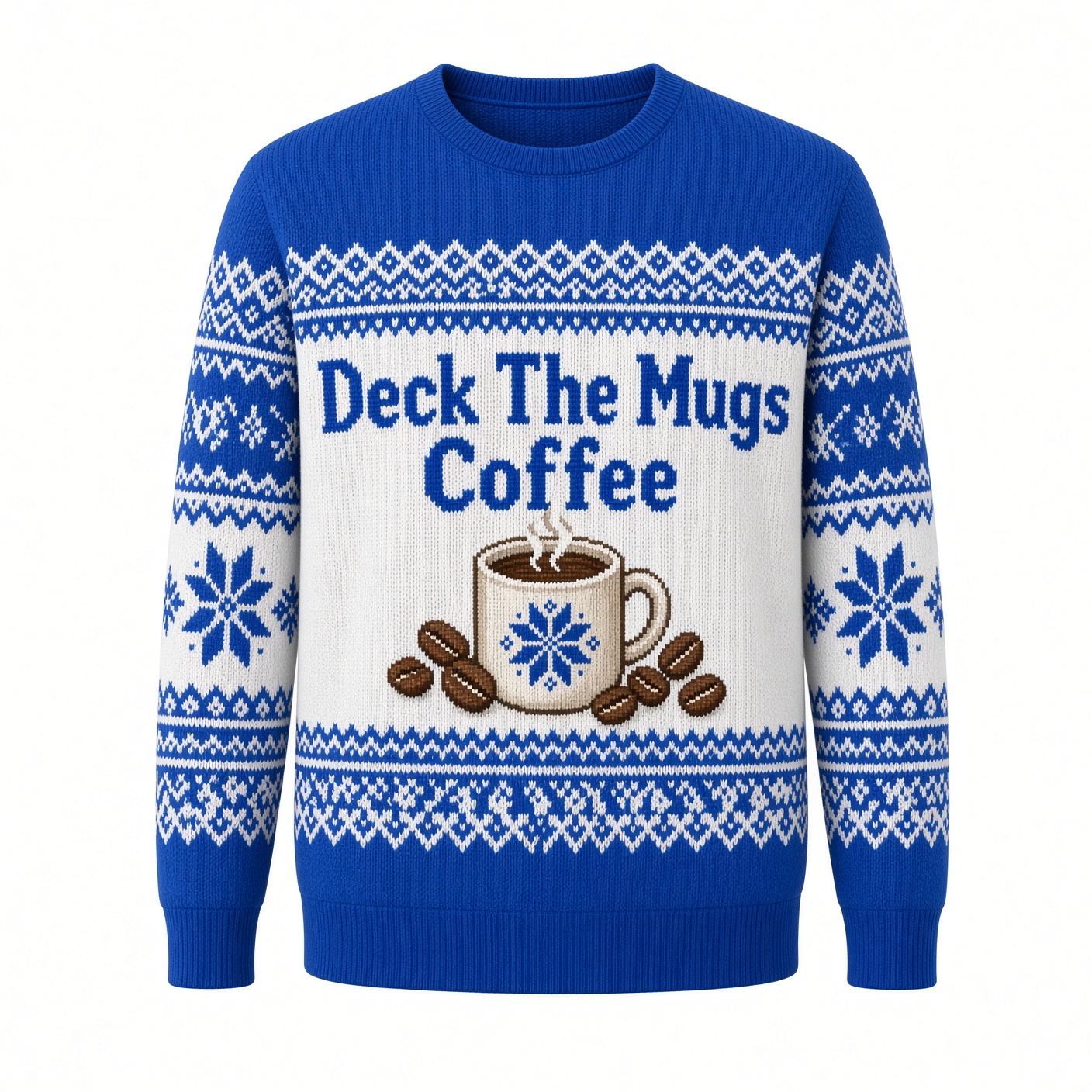 [popular-sweater:PX-04-16:front] Deck The Mugs Coffee Ugly Christmas Sweatshirt - Front view