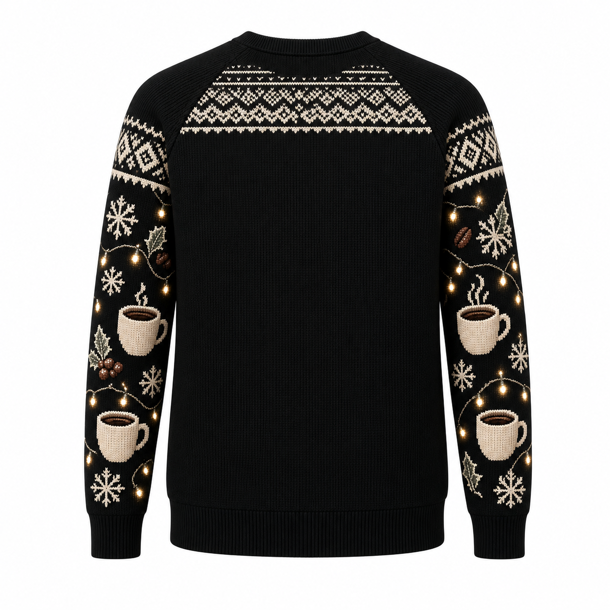 [popular-sweater:PX-04-18:back] Coffee Bean Christmas Tree Ugly Christmas Sweatshirt - Back view