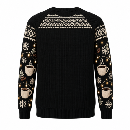 [popular-sweater:PX-04-18:back] Coffee Bean Christmas Tree Ugly Christmas Sweatshirt - Back view