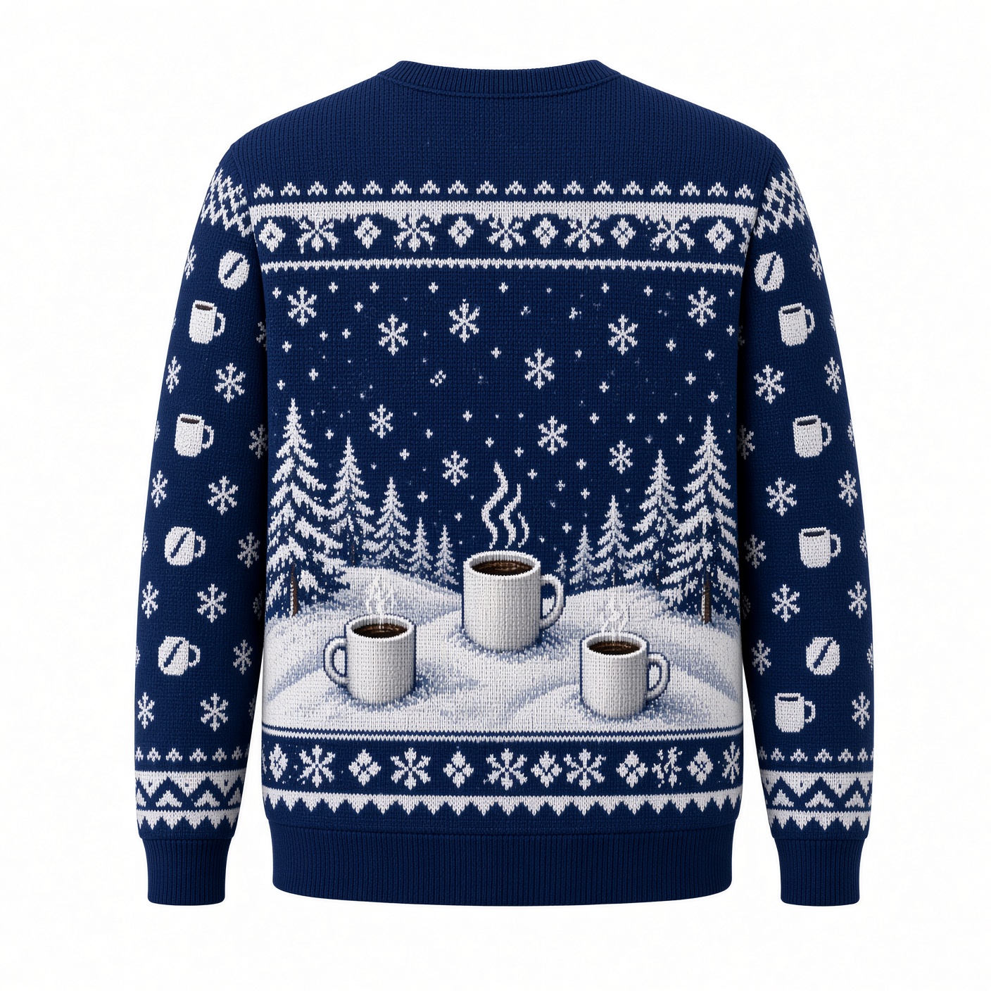 [popular-sweater:PX-04-19:back] Rise And Shine Its Christmas Coffee Ugly Christmas Sweatshirt - Back view