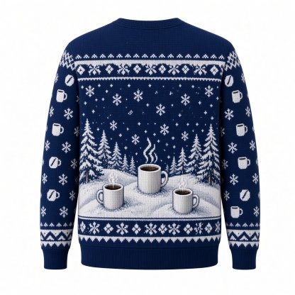 [popular-sweater:PX-04-19:back] Rise And Shine Its Christmas Coffee Ugly Christmas Sweatshirt - Back view
