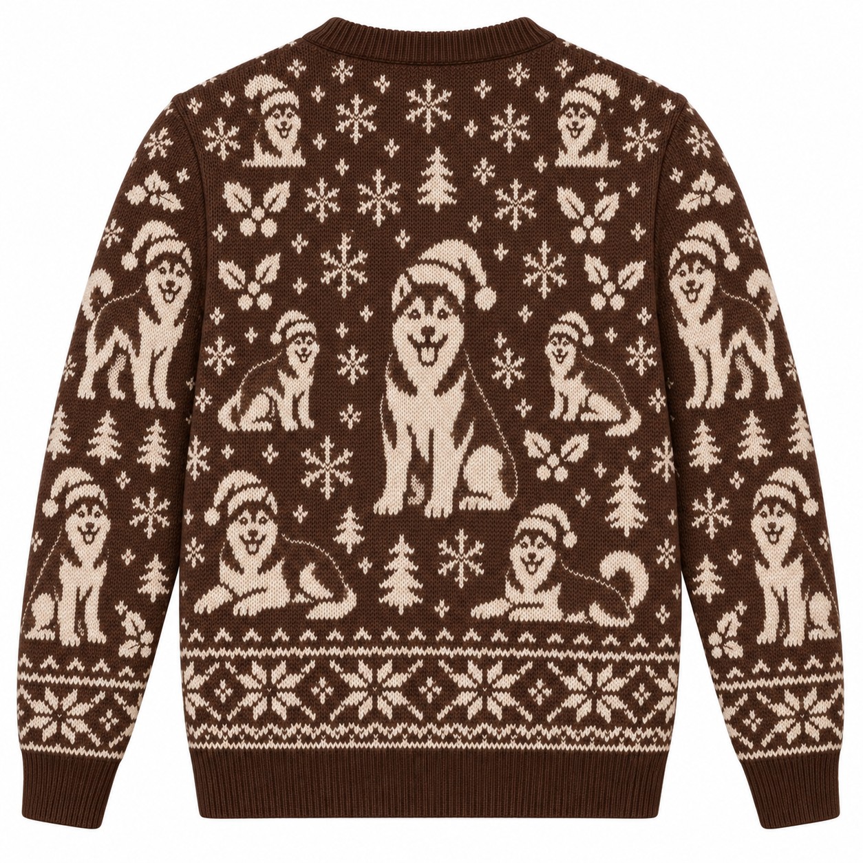 [popular-sweater:PX-05-07:back] Husky Holidays Ugly Christmas Sweatshirt - Back view