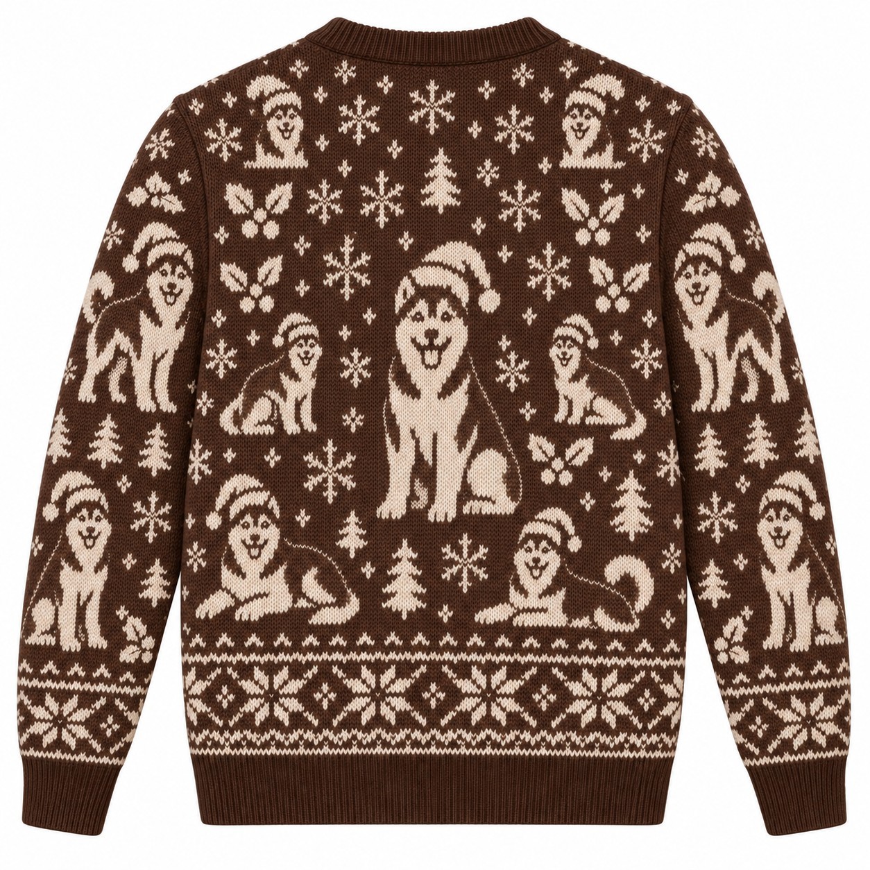 [popular-sweater:PX-05-07:back] Husky Holidays Ugly Christmas Sweatshirt - Back view