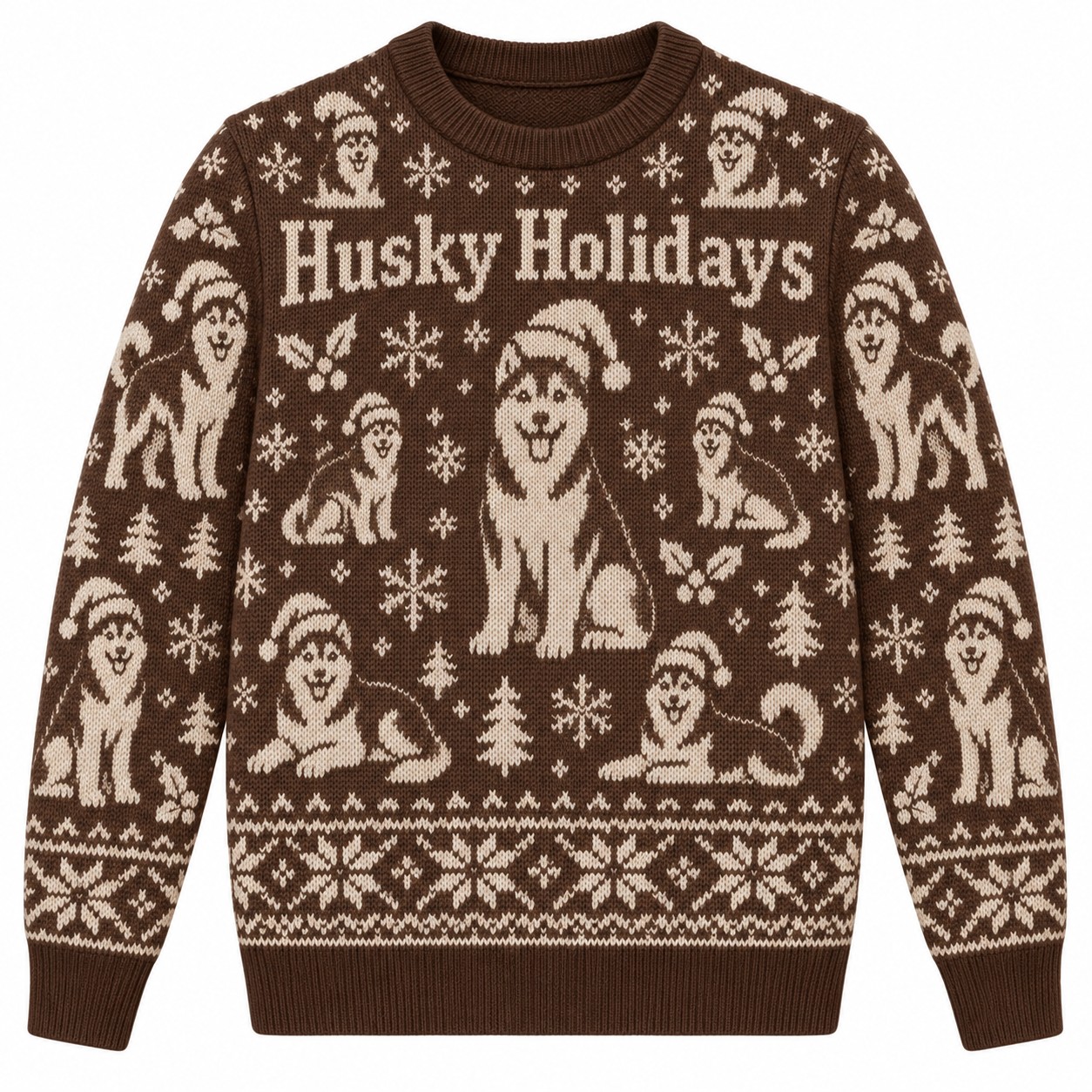 [popular-sweater:PX-05-07:front] Husky Holidays Ugly Christmas Sweatshirt - Front view