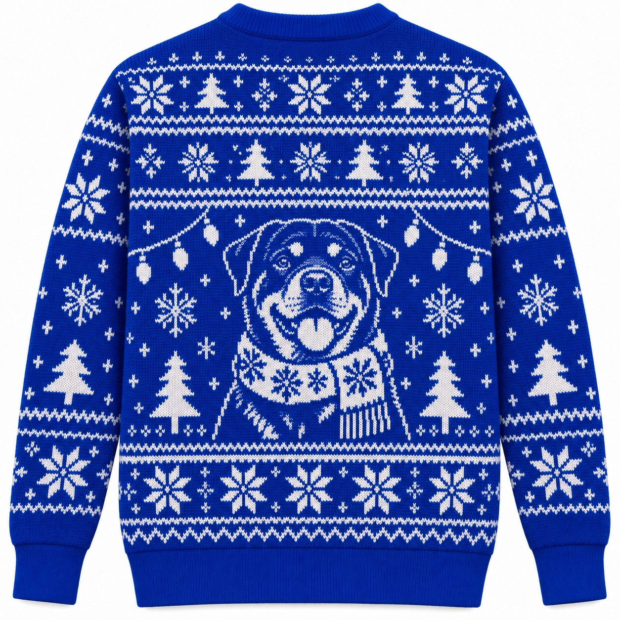 [popular-sweater:PX-05-16:back] Rottie Ready Rottweiler Christmas Ugly Christmas Sweatshirt - Back view