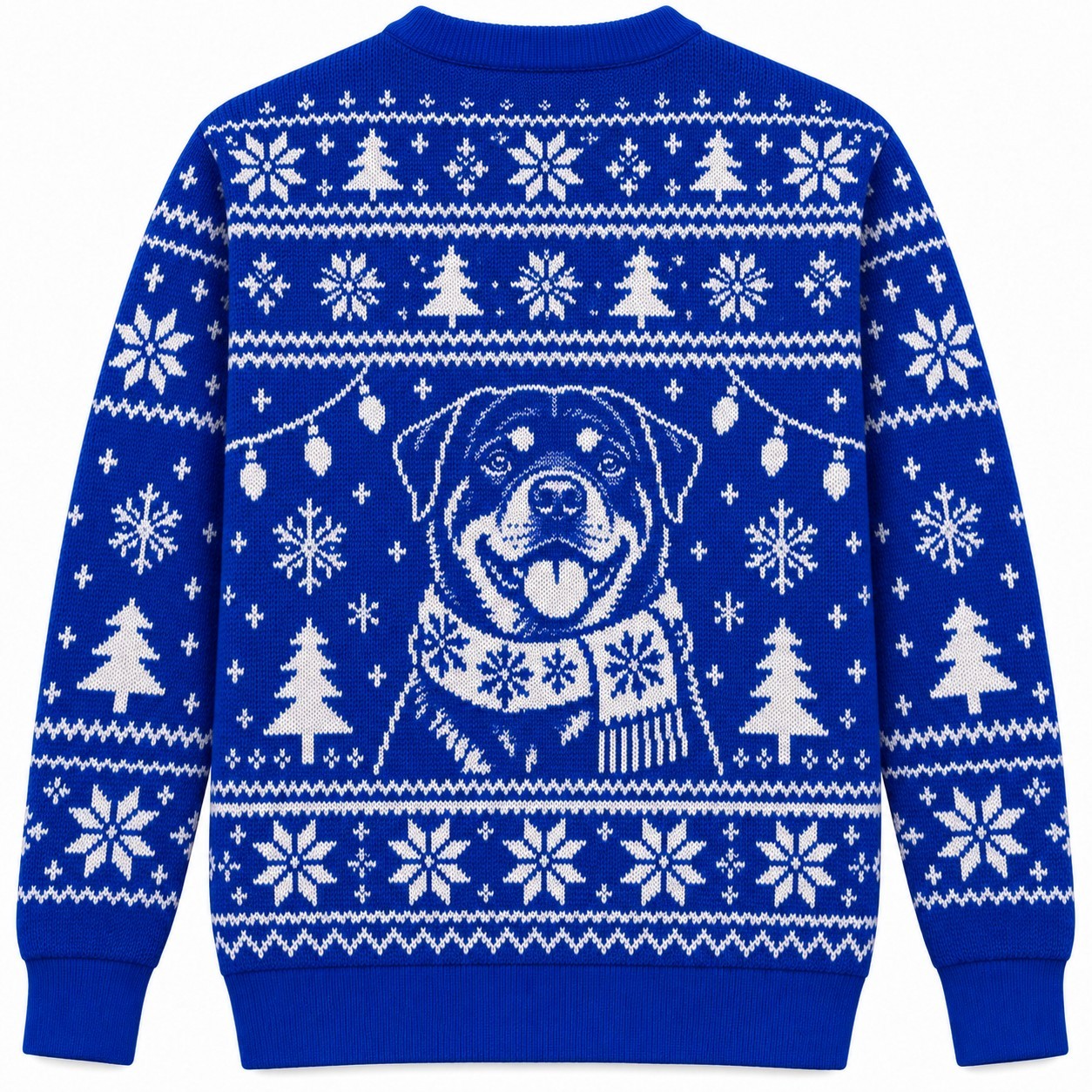 [popular-sweater:PX-05-16:back] Rottie Ready Rottweiler Christmas Ugly Christmas Sweatshirt - Back view