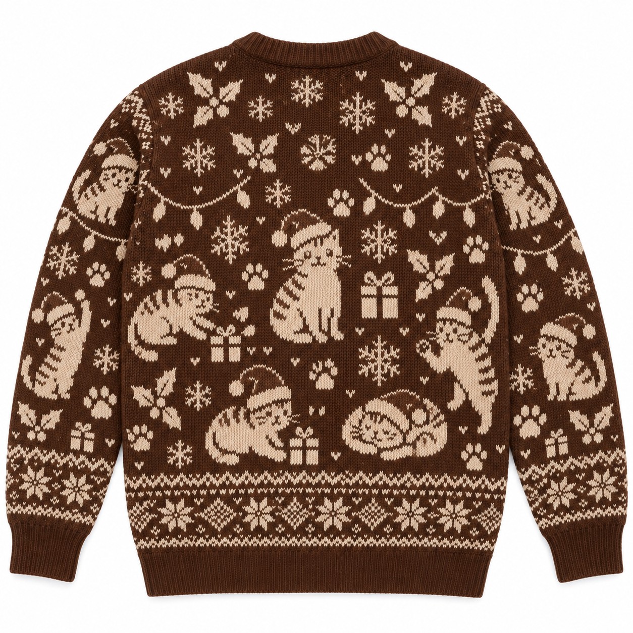 [popular-sweater:PX-06-07:back] Santa Claws Cat Ugly Christmas Sweatshirt - Back view