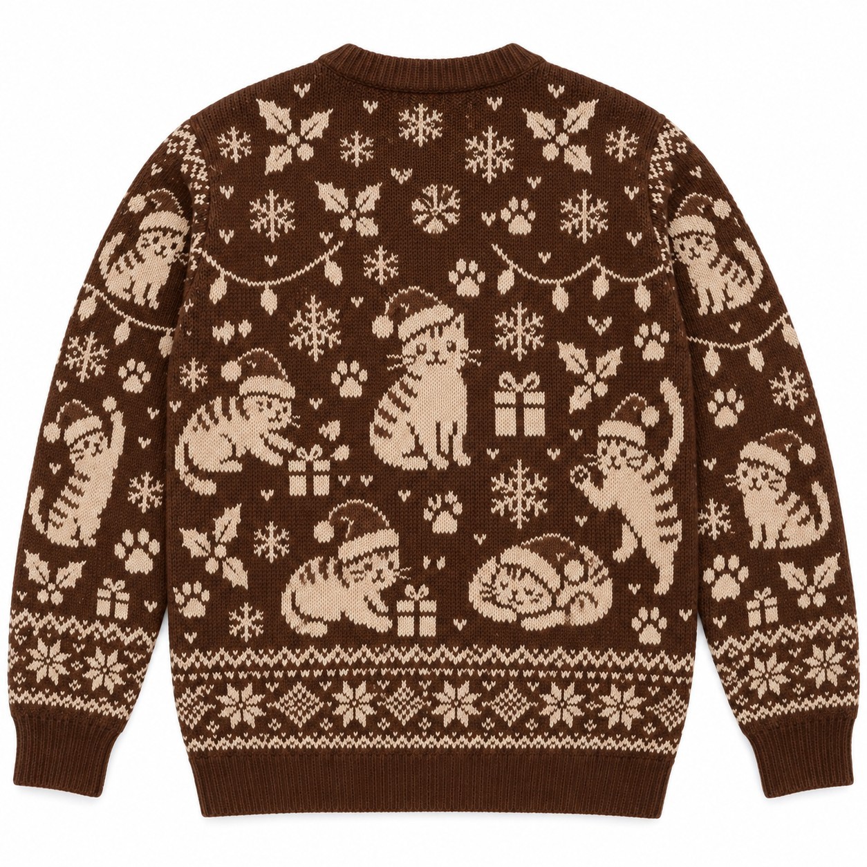 [popular-sweater:PX-06-07:back] Santa Claws Cat Ugly Christmas Sweatshirt - Back view