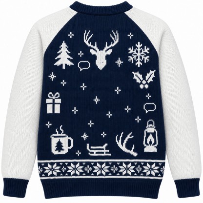 [popular-sweater:PX-07-03:back] Merry Huntmas Santa Ugly Christmas Sweatshirt - Back view