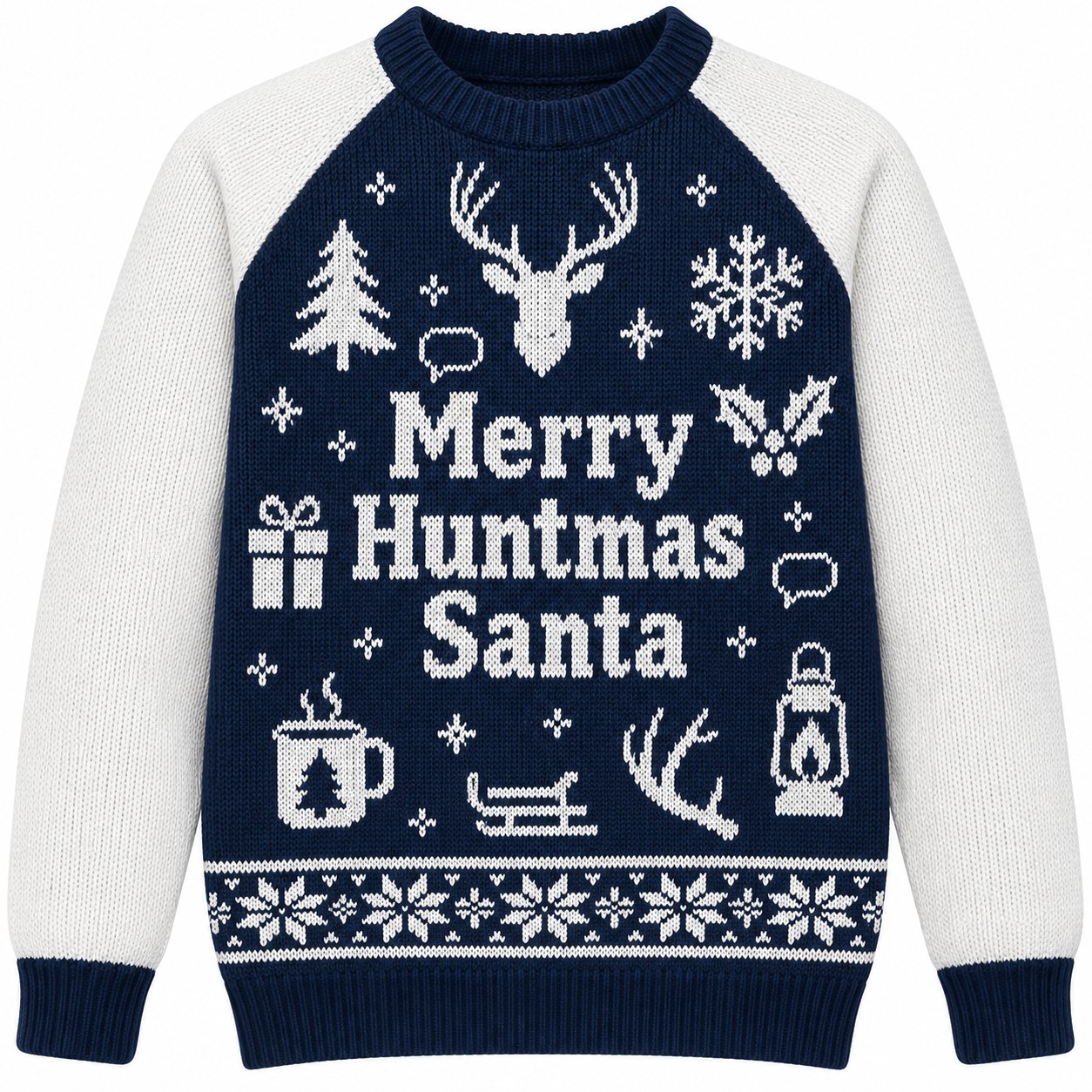 [popular-sweater:PX-07-03:front] Merry Huntmas Santa Ugly Christmas Sweatshirt - Front view