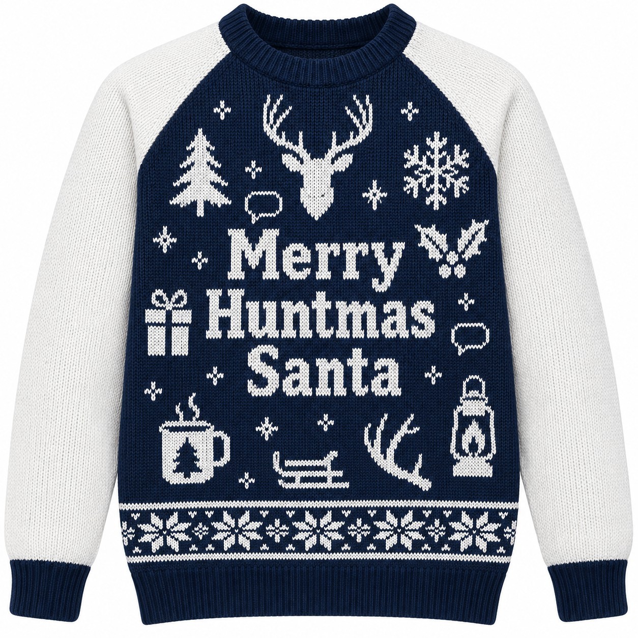 [popular-sweater:PX-07-03:front] Merry Huntmas Santa Ugly Christmas Sweatshirt - Front view