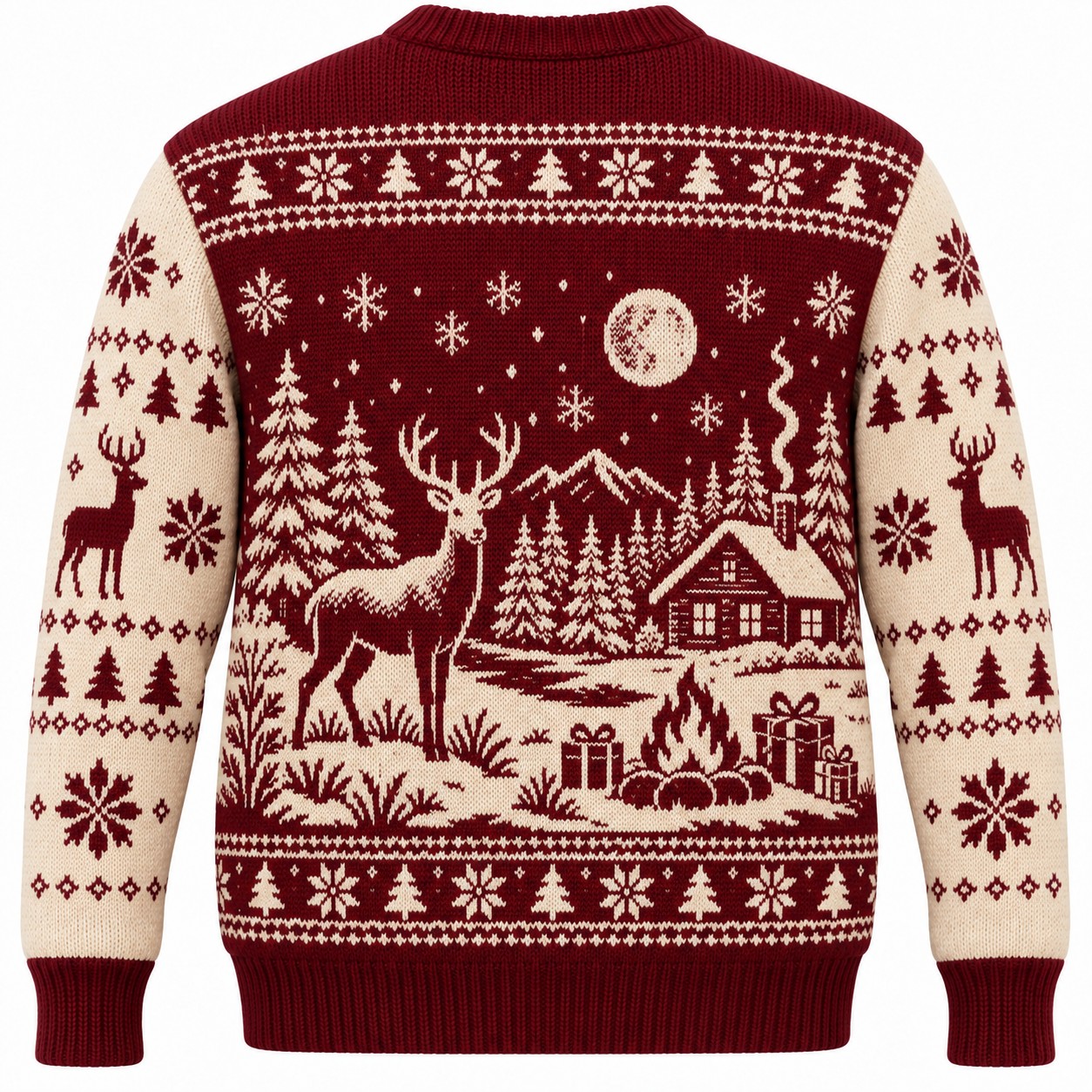 [popular-sweater:PX-07-04:back] Oh Deer Its Christmas Ugly Christmas Sweatshirt - Back view