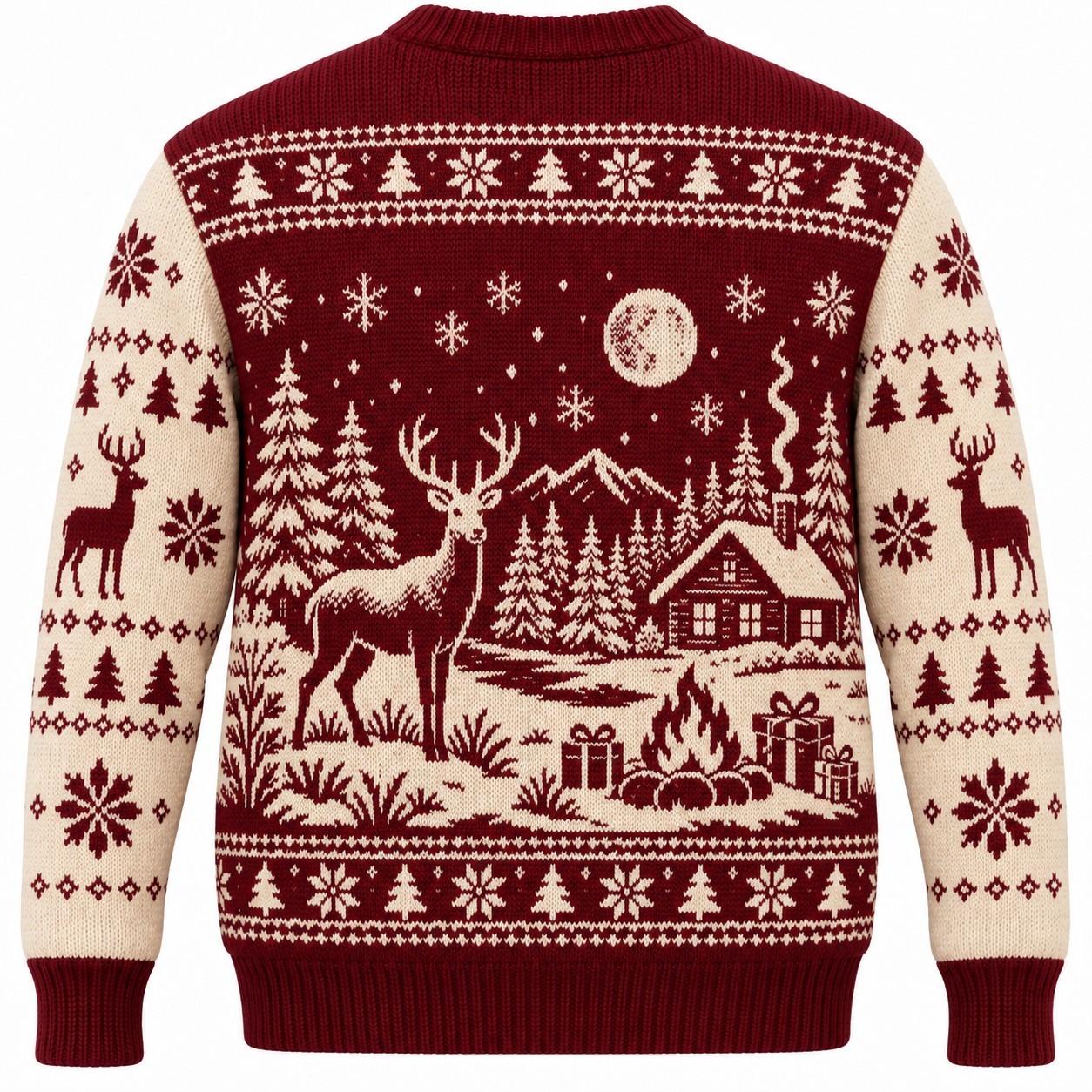 [popular-sweater:PX-07-04:back] Oh Deer Its Christmas Ugly Christmas Sweatshirt - Back view