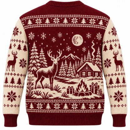 [popular-sweater:PX-07-04:back] Oh Deer Its Christmas Ugly Christmas Sweatshirt - Back view