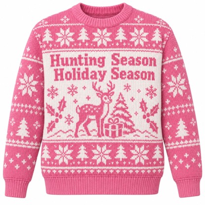 [popular-sweater:PX-07-06:front] Hunting Season Holiday Season Ugly Christmas Sweatshirt - Front view