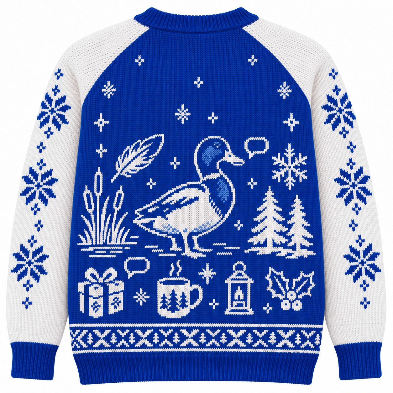 [popular-sweater:PX-07-08:back] Duck Duck Christmas Mallard Ugly Christmas Sweatshirt - Back view