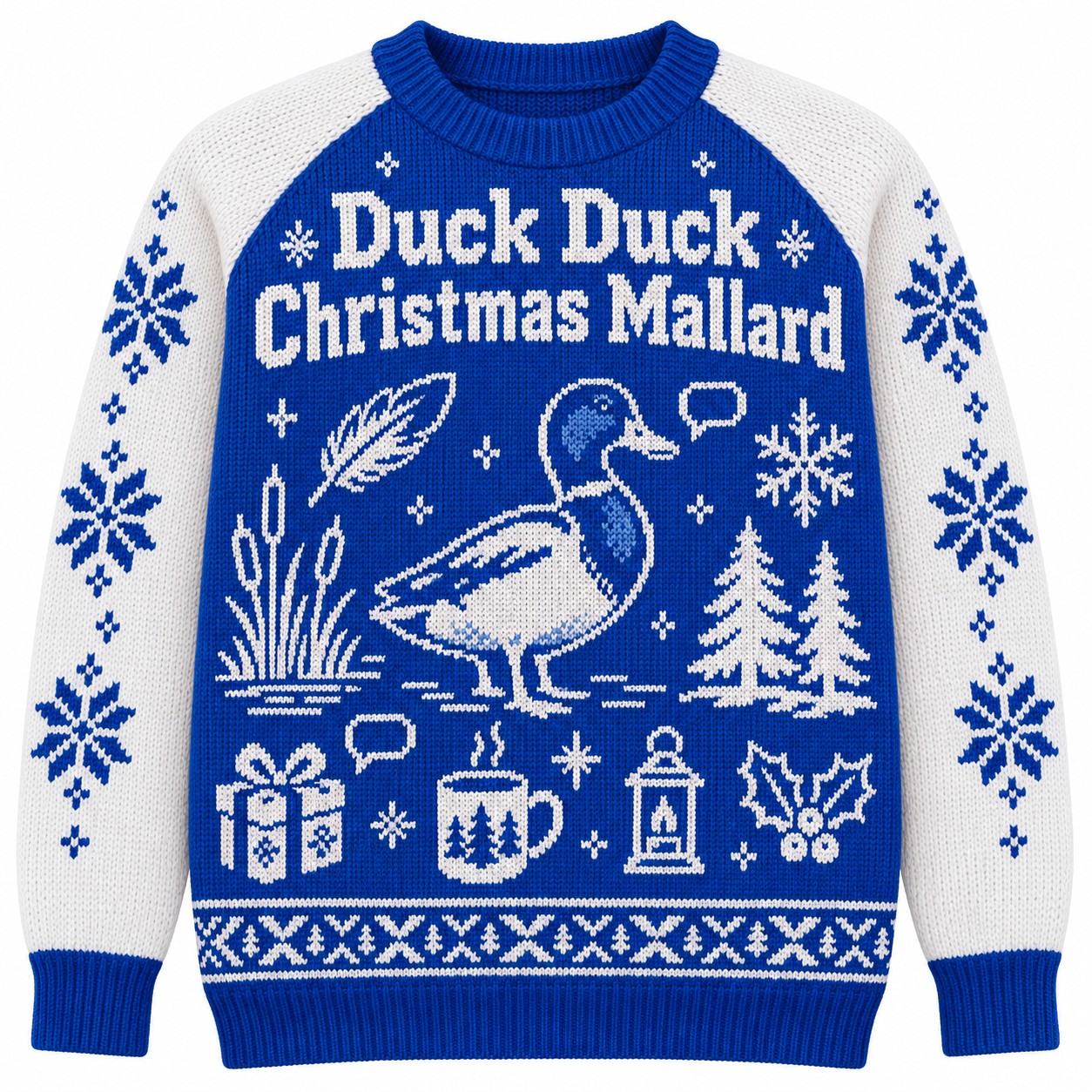 [popular-sweater:PX-07-08:front] Duck Duck Christmas Mallard Ugly Christmas Sweatshirt - Front view