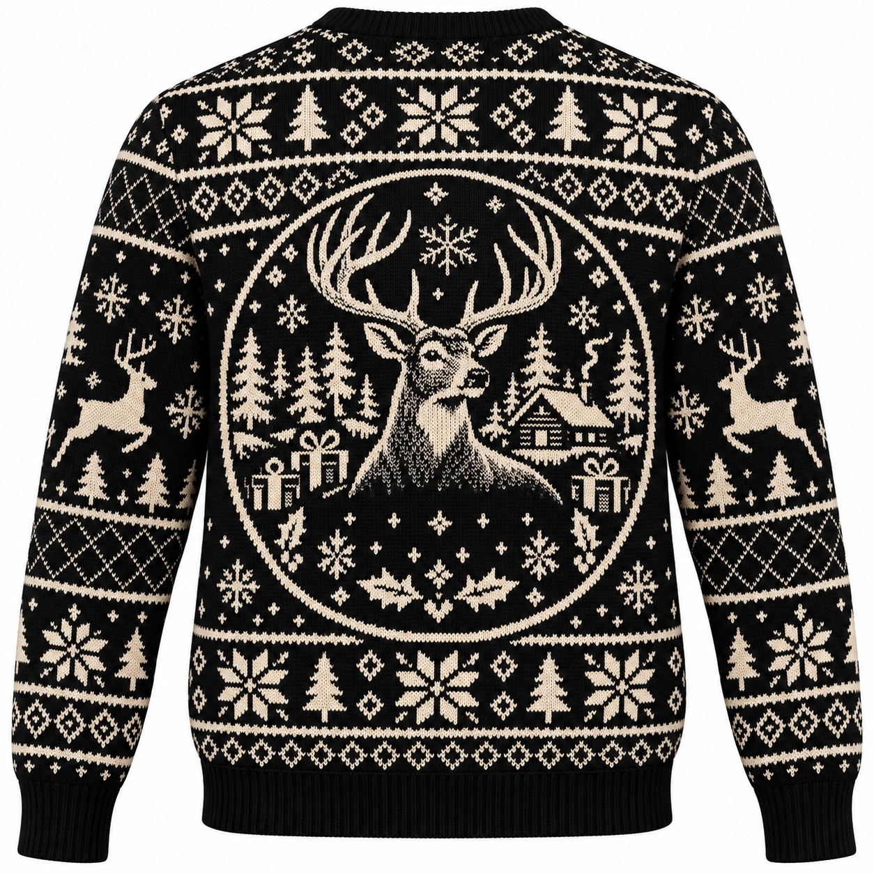 [popular-sweater:PX-07-10:back] Big Buck Christmas Ugly Christmas Sweatshirt - Back view