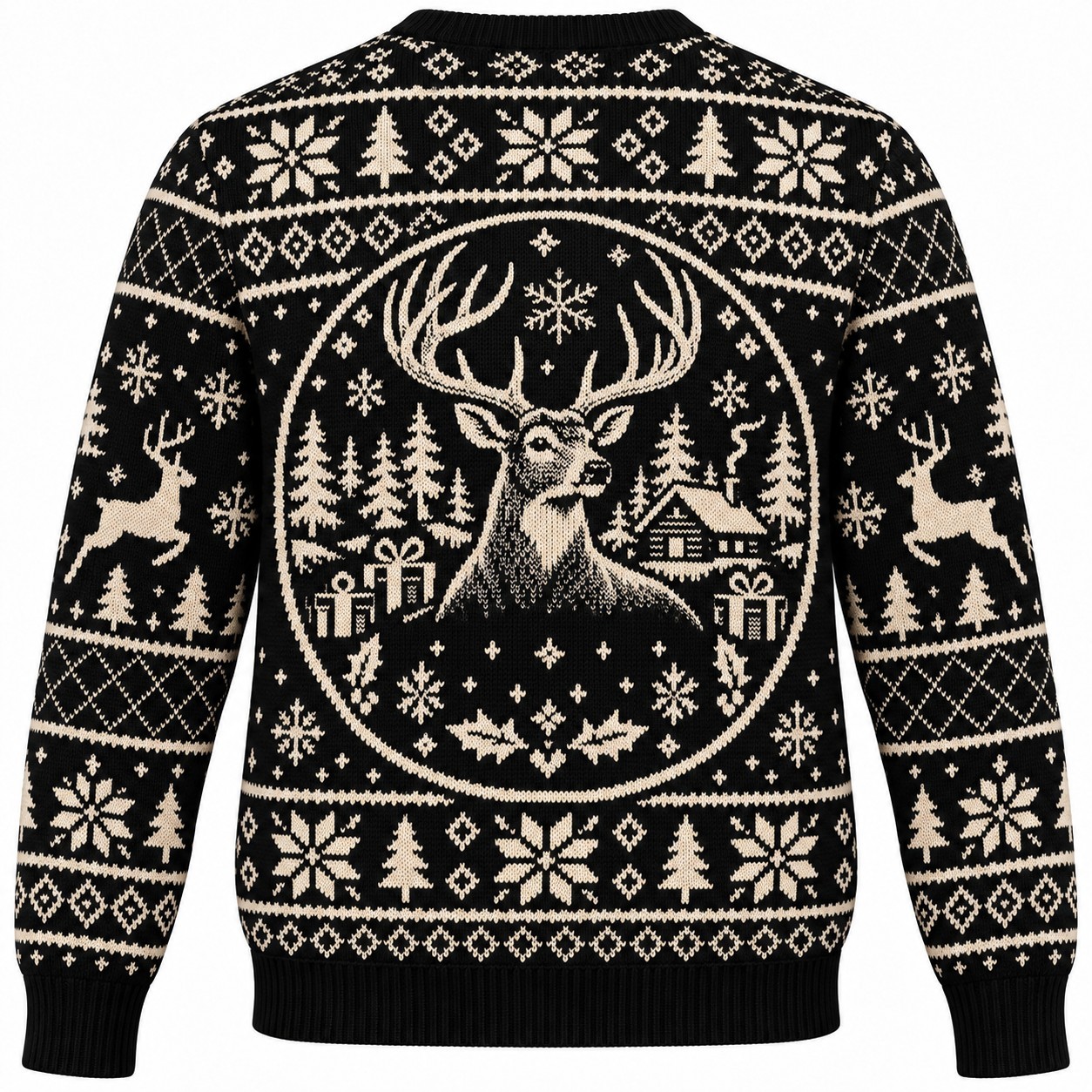 [popular-sweater:PX-07-10:back] Big Buck Christmas Ugly Christmas Sweatshirt - Back view