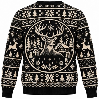 [popular-sweater:PX-07-10:back] Big Buck Christmas Ugly Christmas Sweatshirt - Back view