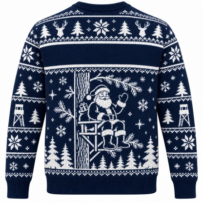 [popular-sweater:PX-07-11:back] Tree Stand Santa Ugly Christmas Sweatshirt - Back view